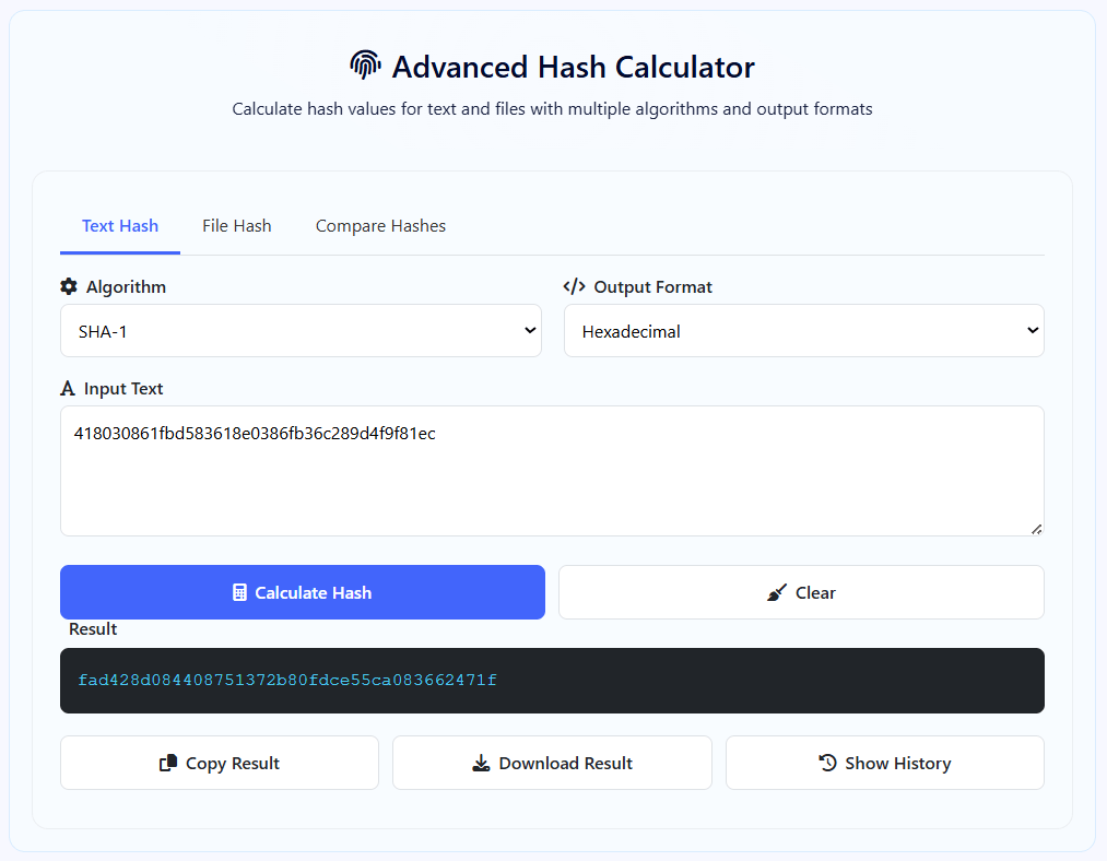 Advanced Hash Calculator
