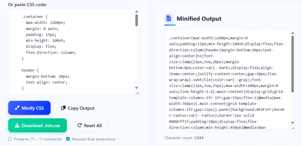 CSS Minifier Pro