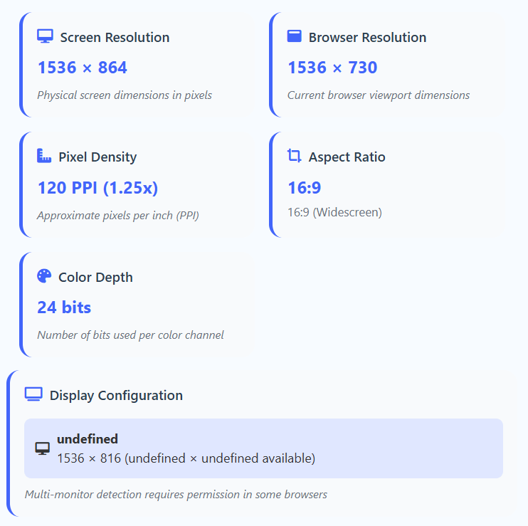 Screen Resolution Detector