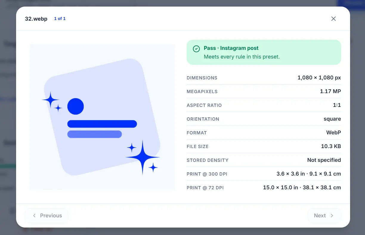 Image Resolution Checker